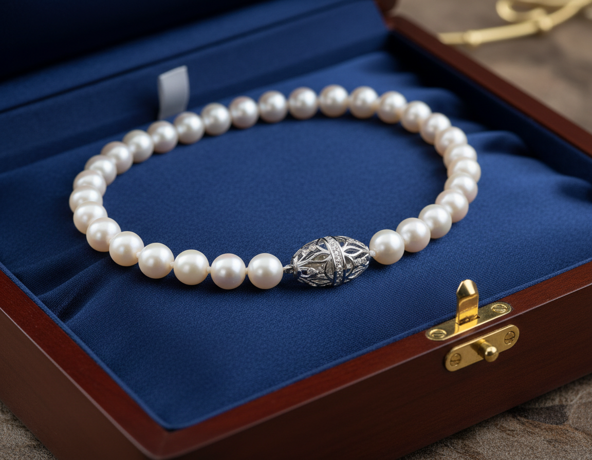 Artisan working with pearls